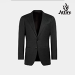 2 Pcs Suit |  Black Imported Pant Coat - Custom Stitching