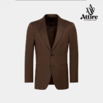 2 Pcs Suit |  Brown Imported Pant Coat - Custom Stitching